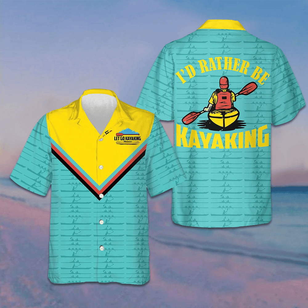 I'd Rather Be Kayaking Hawaiian Shirt Button Up Beach Shirts Men Gifts For Brother In Law I'd Rather Be Kayaking Hawaiian Shirt Button Up Beach Shirts Men Gifts For Brother In Law