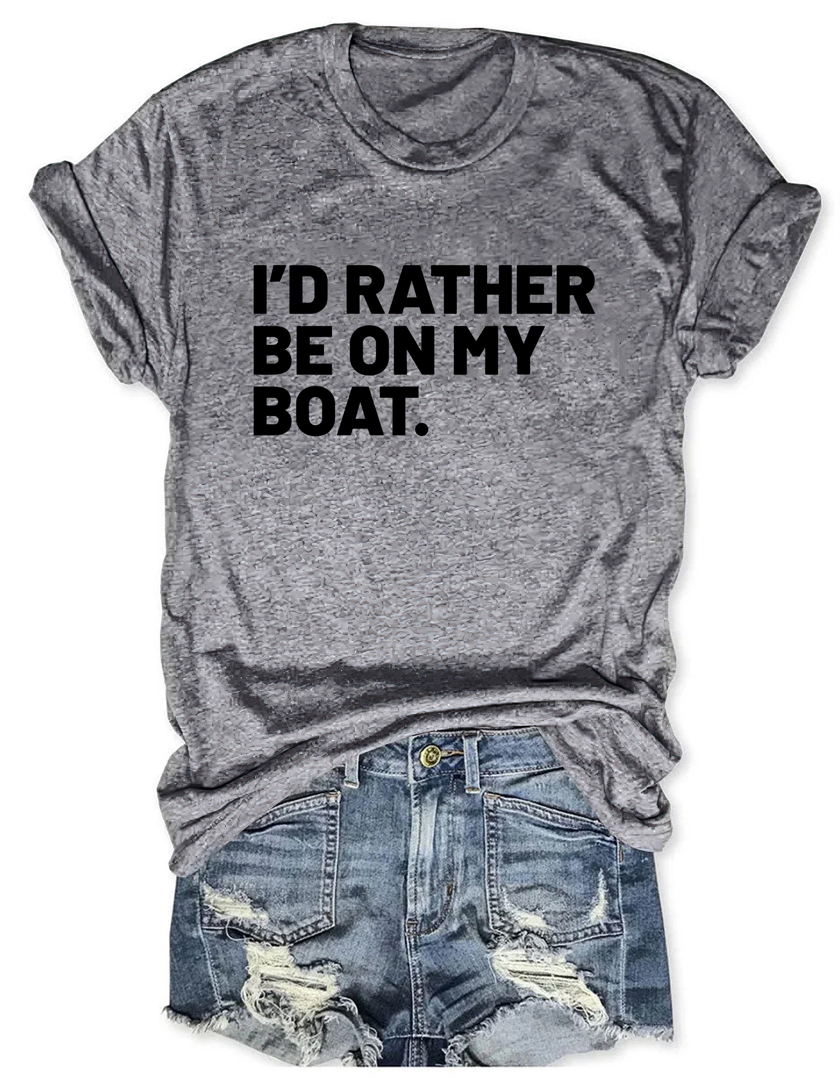 I'd Rather Be On My Boat T-Shirt Vintage Style Funny Clothes Cool Gifts For Mom
