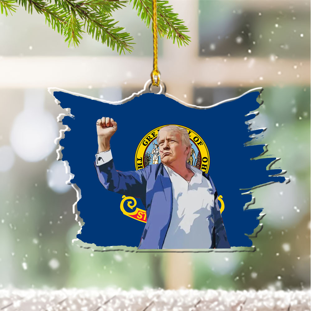 Idaho for Trump 2024 Ornament Shape Trump Fight Ornament for Christmas Tree