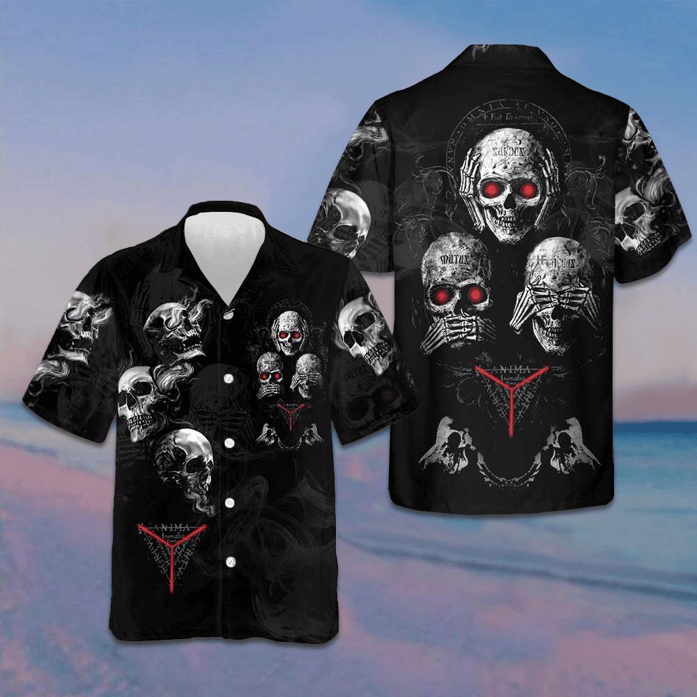 Idgaf Skull Hawaiian Shirt Gothic Skull Horror Button Up Gifts For Halloween Idgaf Skull Hawaiian Shirt Gothic Skull Horror Button Up Gifts For Halloween