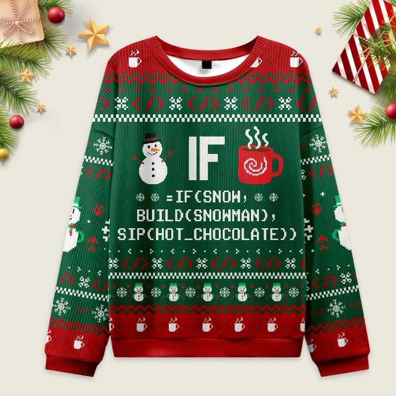 IF Code Christmas Ugly Sweater Funny Excel Xmas Sweater Gifts Ideas For Coworkers IF Code Christmas Ugly Sweater Funny Excel Xmas Sweater Gifts Ideas For Coworkers