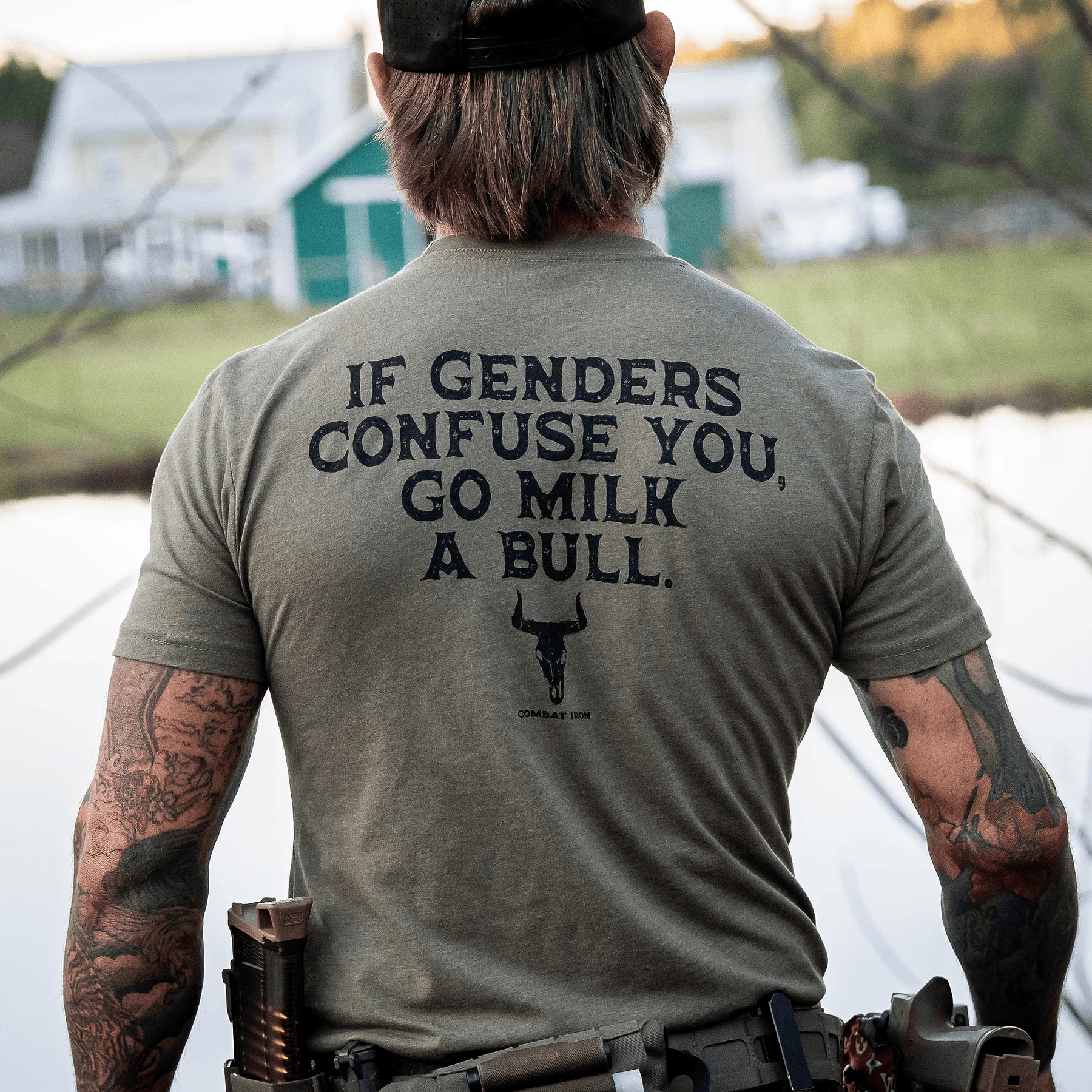 If Genders Confuse You, Go Milk a Bull Men's T-Shirt Gift for Husband
