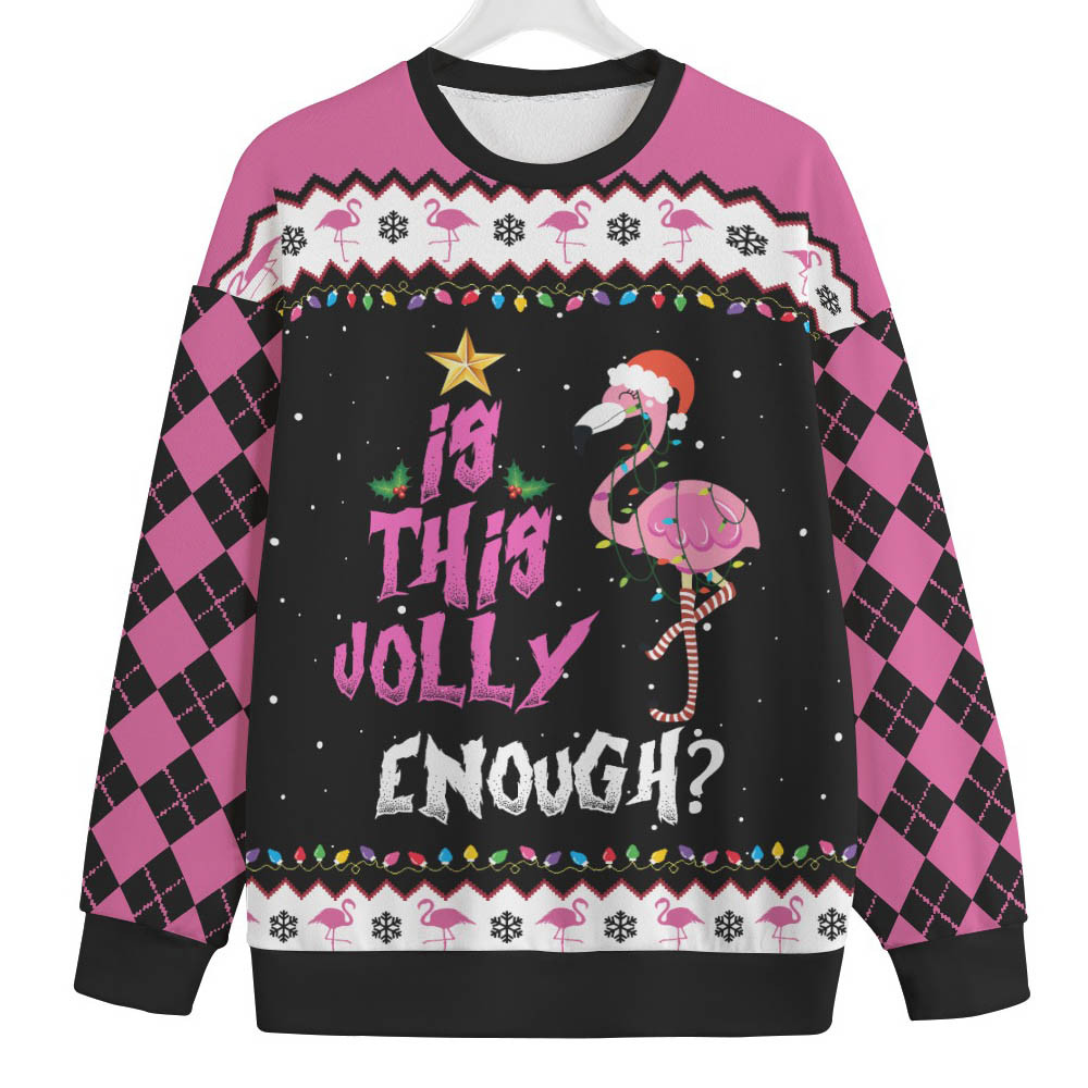 If This Jolly Enough Flamingo Plus Size Ugly Sweater Classic Holiday Sweater for Festive Looks