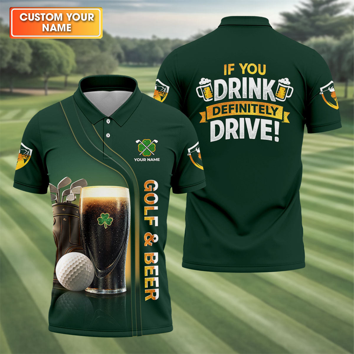 If You Drink Definitely Drive Golf And Beer Polo Shirt Best Golf Tops Cool Present For Men