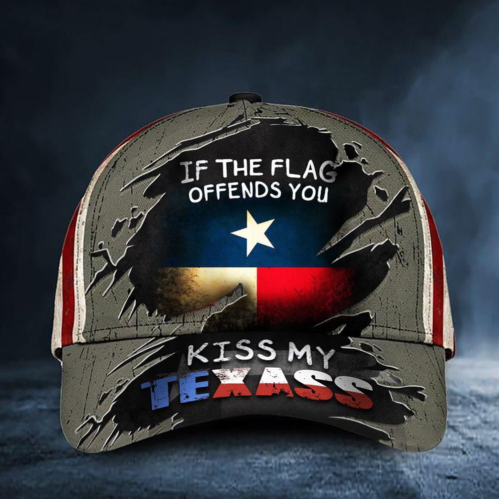 If You Flag Offends You Kiss My Texass Cap US Texas Flag Men Cap If You Flag Offends You Kiss My Texass Cap US Texas Flag Men Cap