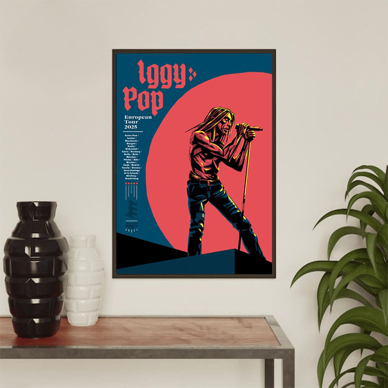 Iggy Pop Official European Tour 2025 Venue Poster Schedule Tour Dates Poster Home Decor Gift For Fan Lovers