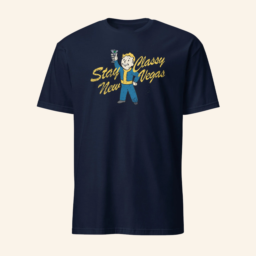 IGN Merch Fallout Stay Classy New Vegas T-Shirt Christmas Gift Ideas For Him IGN Merch Fallout Stay Classy New Vegas T-Shirt Christmas Gift Ideas For Him