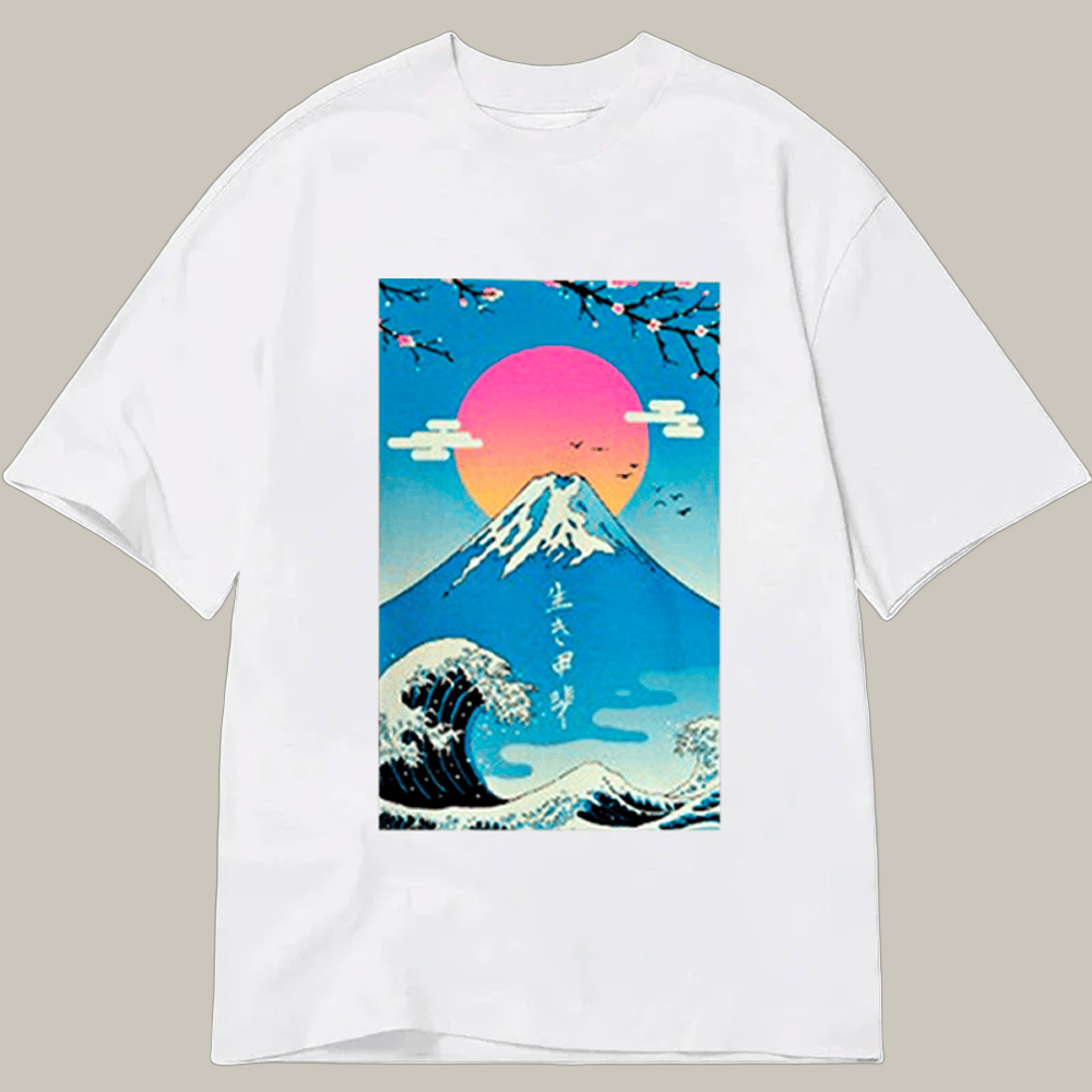 Ikigai Mt Fuji Wave Classic T-Shirt Nature Vibe Japanese Streetwear Shirt Gift Ideas