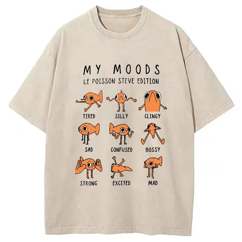 Il Est Orange Poisson Steve Washed T-Shirt Retro Humor Outfit Idea Gifts For Sister