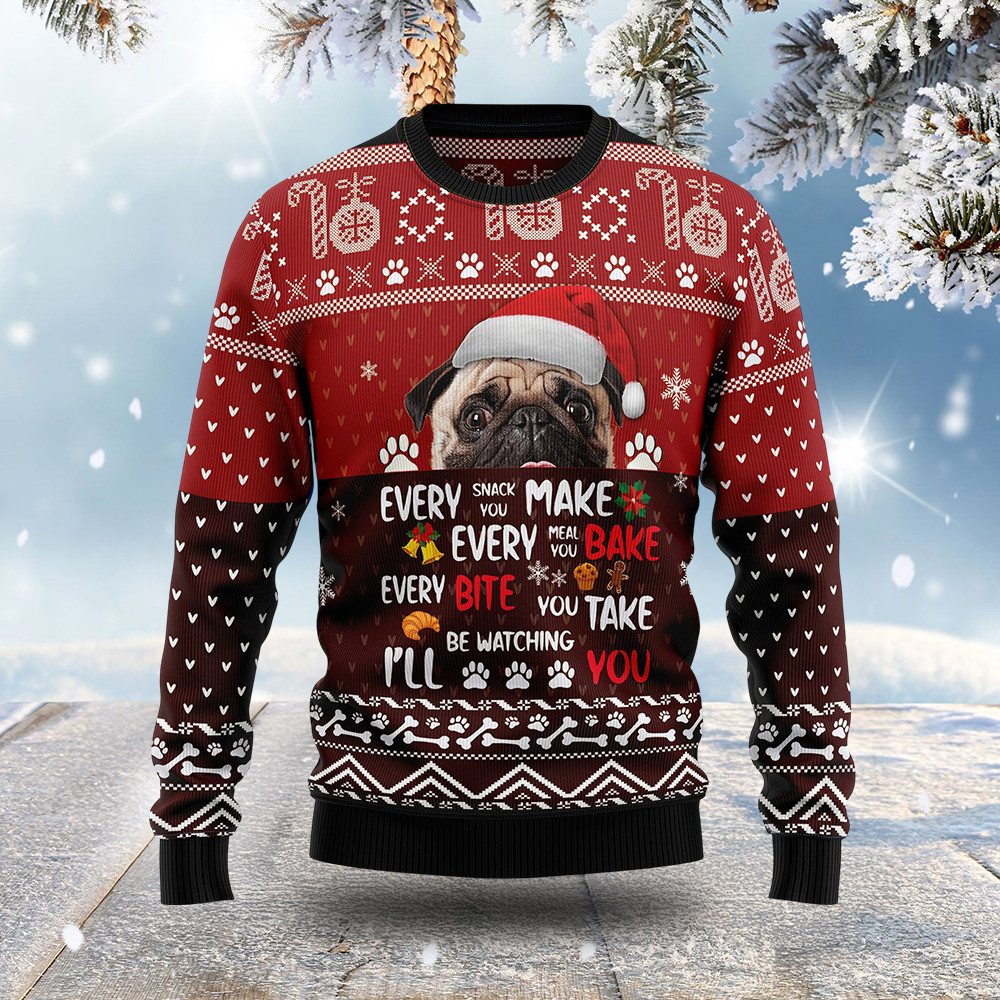 I'll Be Watching You Ugly Christmas Sweater Merry Xmas Clothes Best Gifts For Dog Lovers