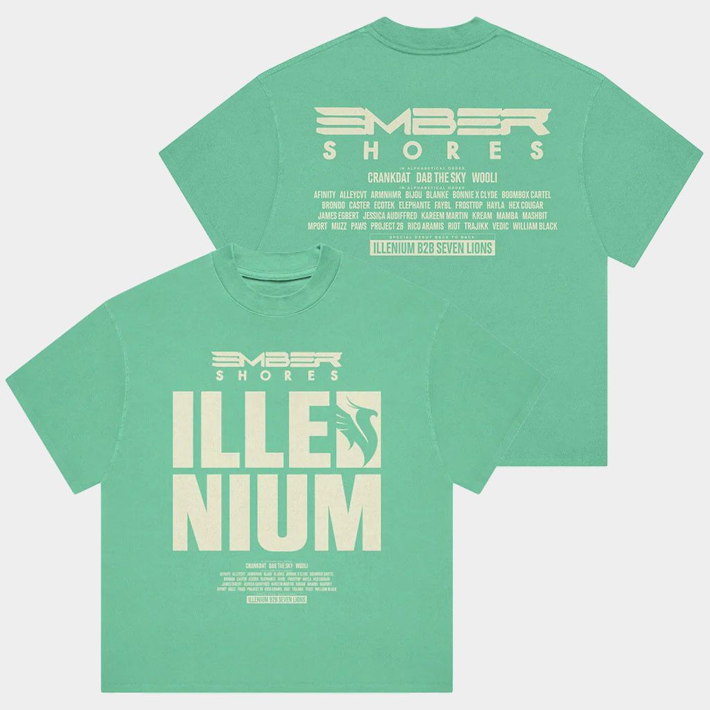 Illenium Merch ILL ES25 Block T-Shirt Ember Shores Shirts Gifts For DJ Fans