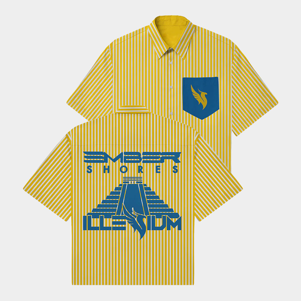 Illenium Merch ILL ES25 Button Up Shirt Ember Shores Illenium Shirts Gifts For BFF