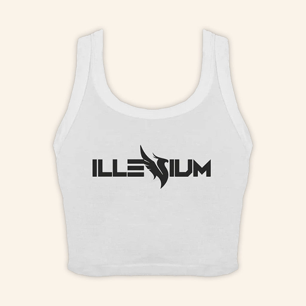 Illenium Merch Logo Women's Cropped White Tank Best Gifts For Girlfriend Illenium Merch Logo Women's Cropped White Tank Best Gifts For Girlfriend
