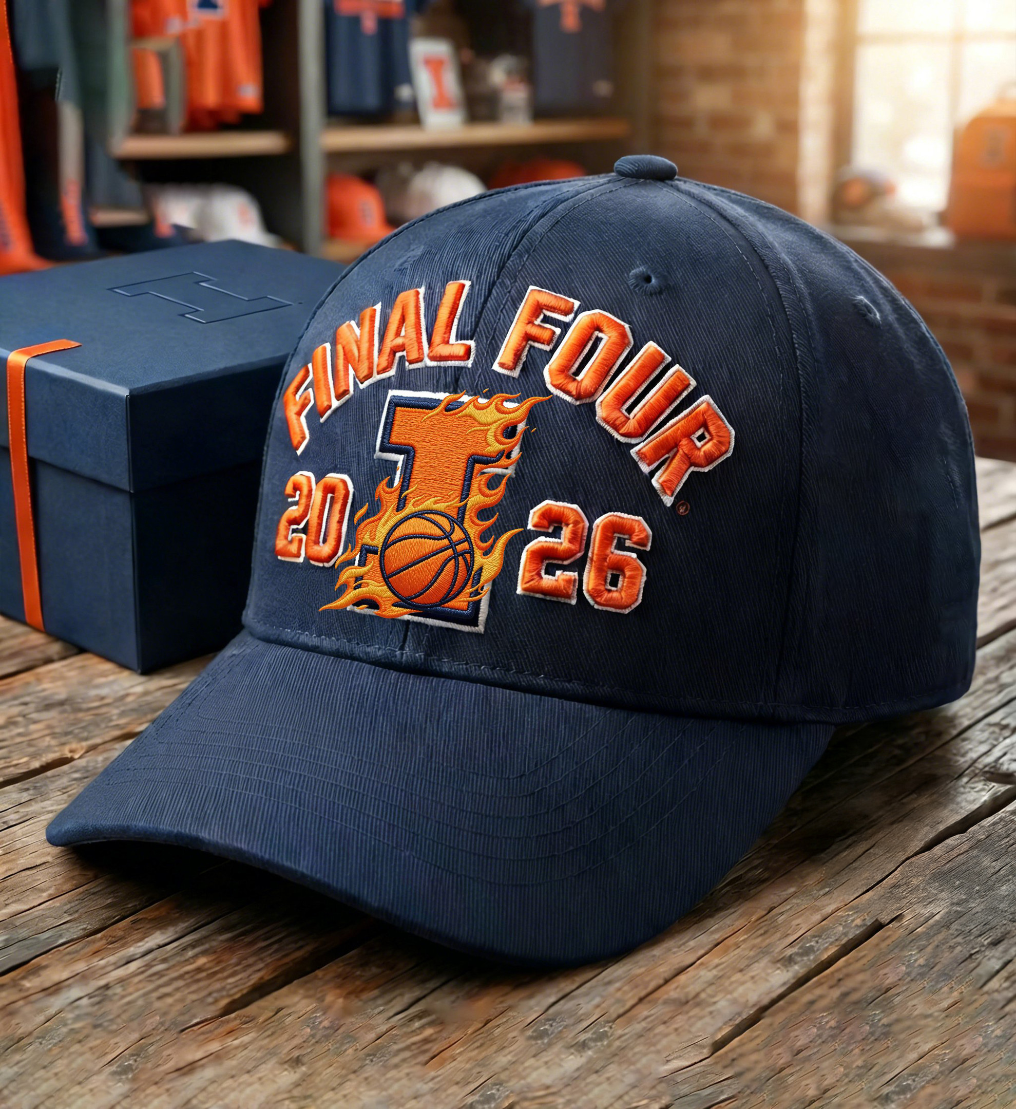 Illinois 2026 Men_s Basketball Final Four Hat March Madness Baseball Cap Present For Huge Fans