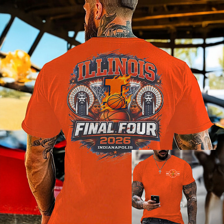 Illinois 2026 Men's Basketball Final Four T-Shirt Basketball Clothes March Madness Gift For Him