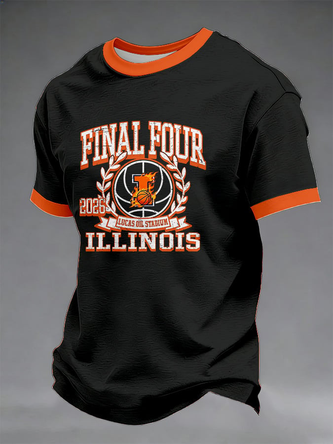 Illinois 2026 Men's Basketball Final Four T-Shirt Basketball Clothes Unique Gift For Dad