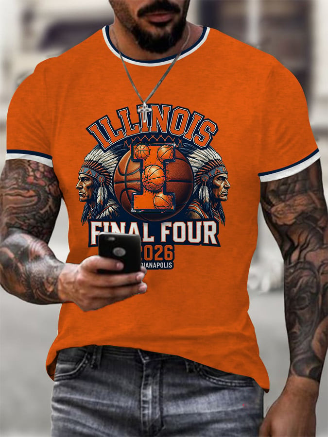 Illinois 2026 Men's Basketball Final Four T-Shirt Game Day Clothing March Madness Gift For Father