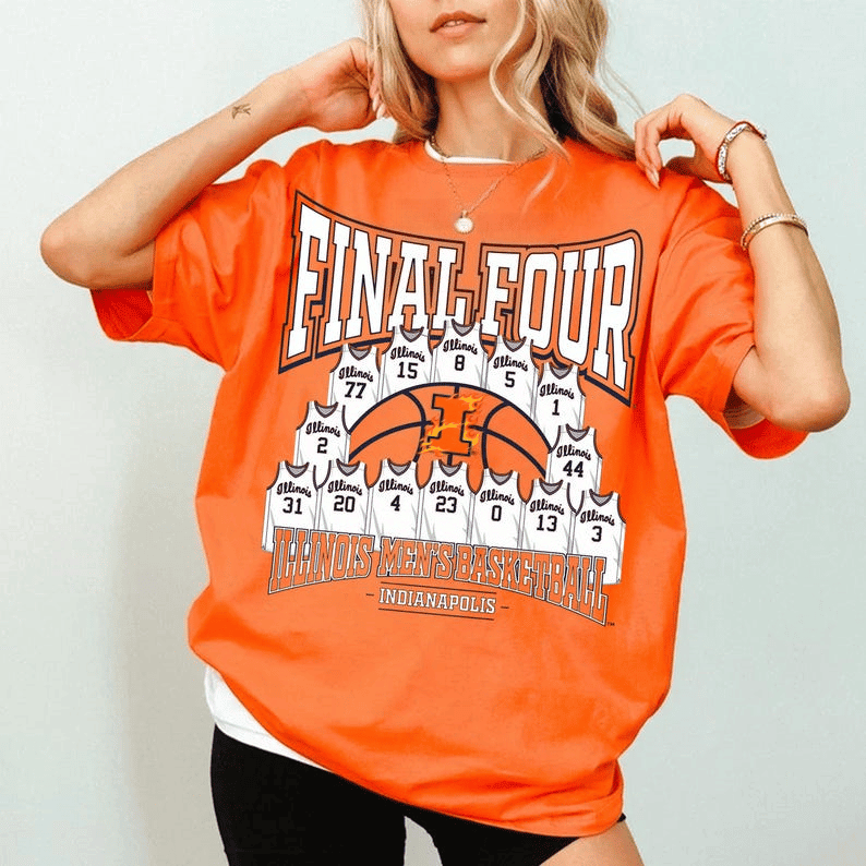 Illinois 2026 Men's Basketball Final Four T-Shirt March Madness Basketball Merch Cool Gift For Mom
