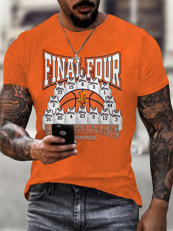 Illinois 2026 NCAA Men's Basketball Final Four T-Shirt Game Day Clothing March Madness Fan Gift