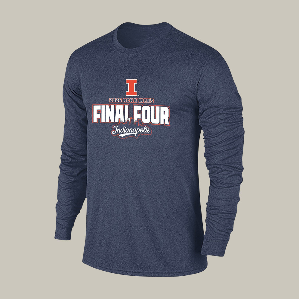 Illinois 2026 NCAA Men's Final Four Basketball Long Sleeve Shirt Basketball Apparel Fan Gear