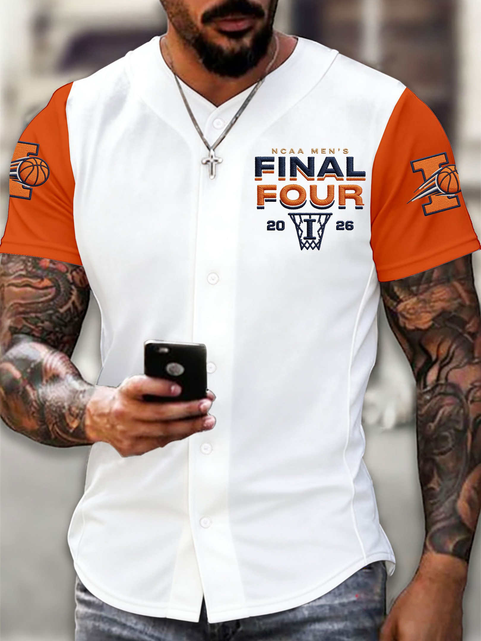 Illinois Fighting Illini 2026 Basketball Final Four Button Shirt March Madness Clothes Gift For Him