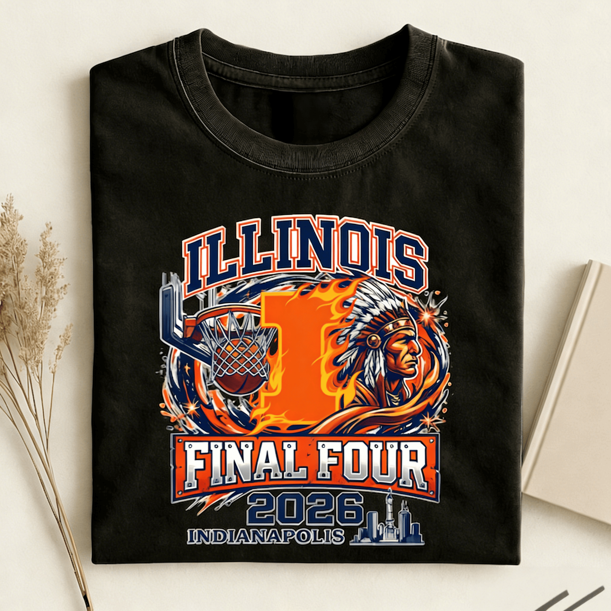 Illinois Fighting Illini 2026 Basketball Final Four T-Shirt March Madness Basketball Merch Best Gift