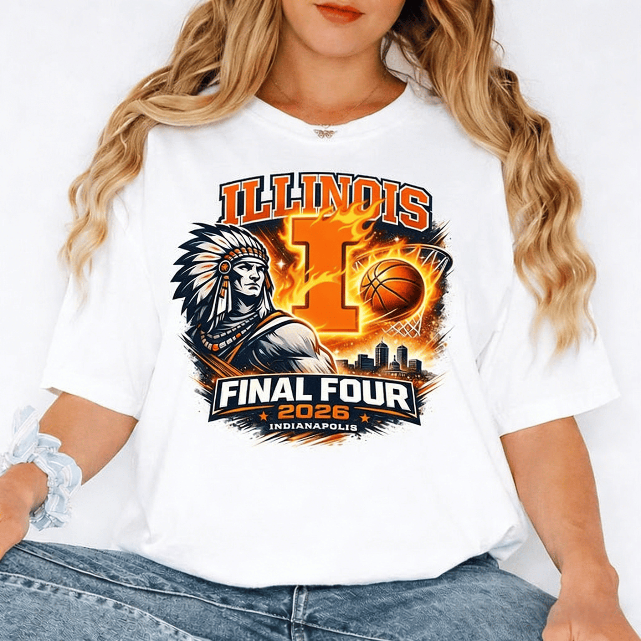 Illinois Fighting Illini 2026 Basketball Final Four T-Shirt March Madness Clothes Fan Gear