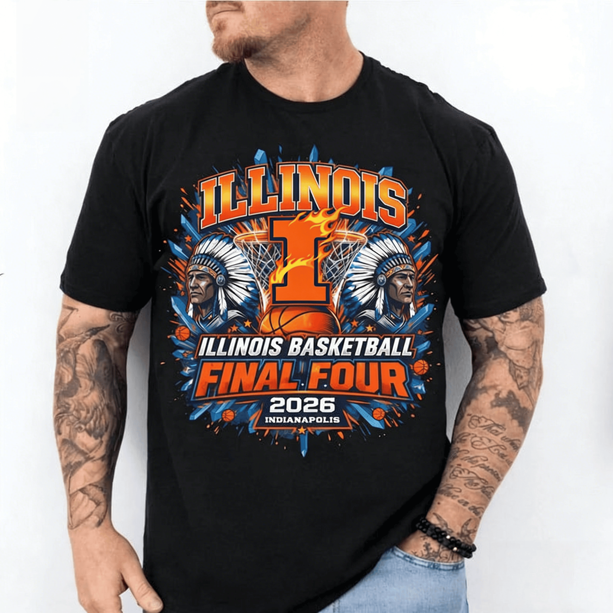 Illinois Fighting Illini 2026 Basketball Final Four T-Shirt March Madness Shirt Father's Day Gift