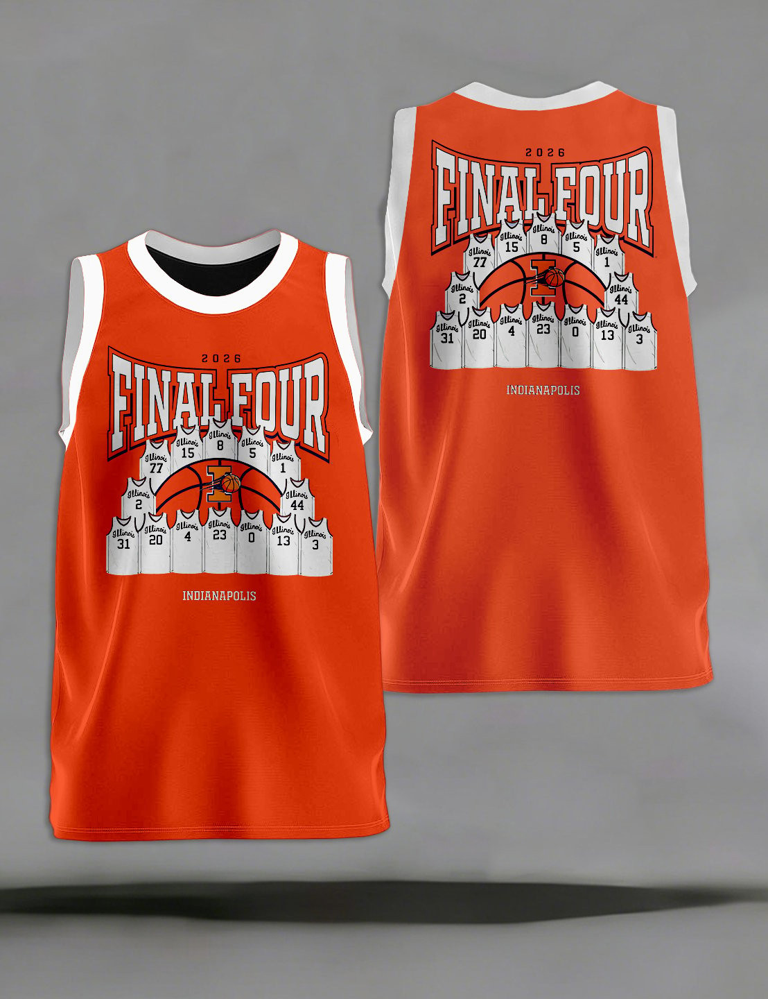 Illinois Fighting Illini 2026 Basketball Final Four Tank Top Basketball Clothing March Madness Gear