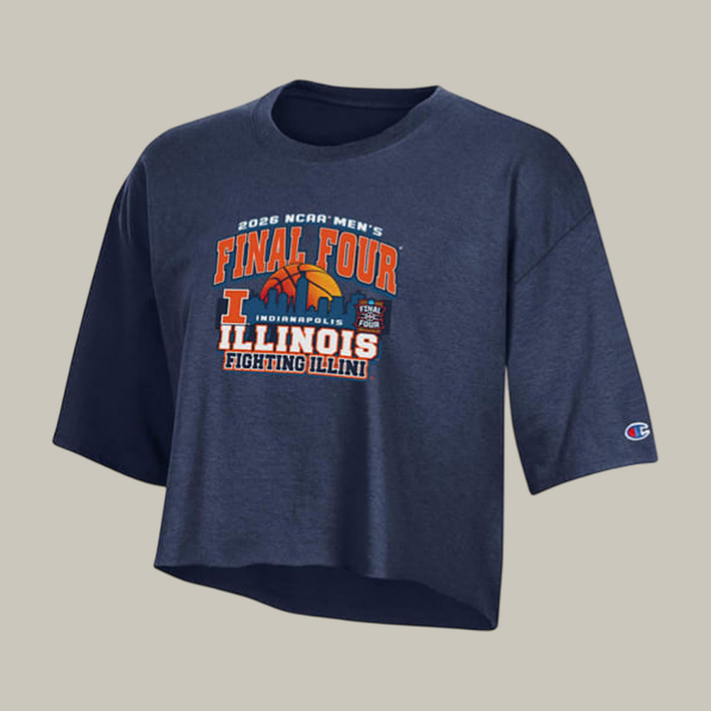 Illinois Fighting Illini 2026 NCAA Men's Final Four Crop Top Basketball Clothes Gift For Huge Fans