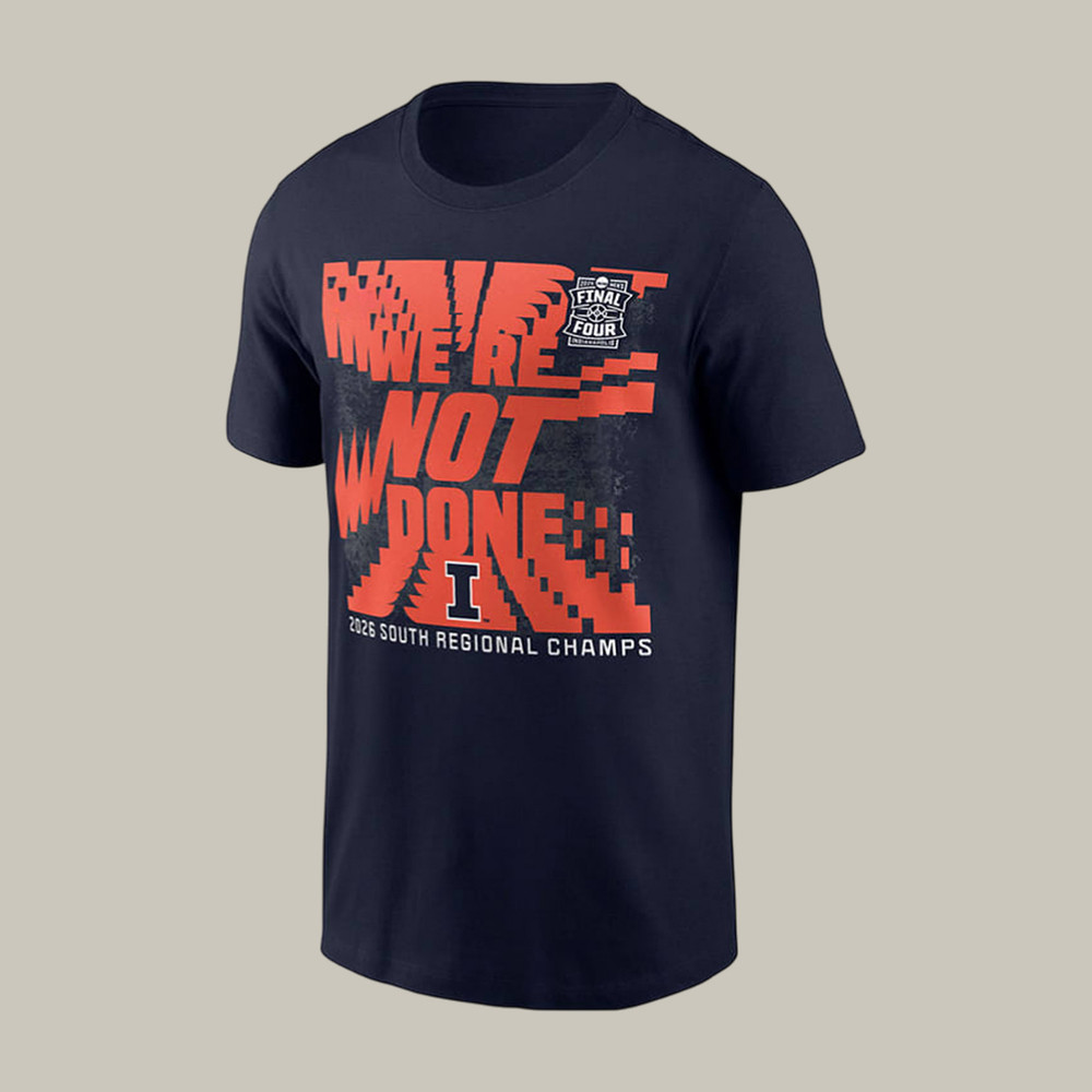 Illinois Fighting Illini 2026 NCAA Men's Final Four T-Shirt Baketball Fan Merch Good Gift For Dad