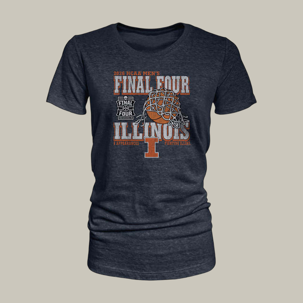 Illinois Fighting Illini 2026 NCAA Men's Final Four T-Shirt Basketball Clothes Fan Gift For Mom