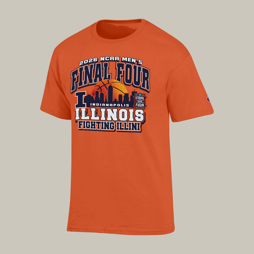 Illinois Fighting Illini 2026 NCAA Men's Final Four T-Shirt Basketball Clothes Present For Huge Fans
