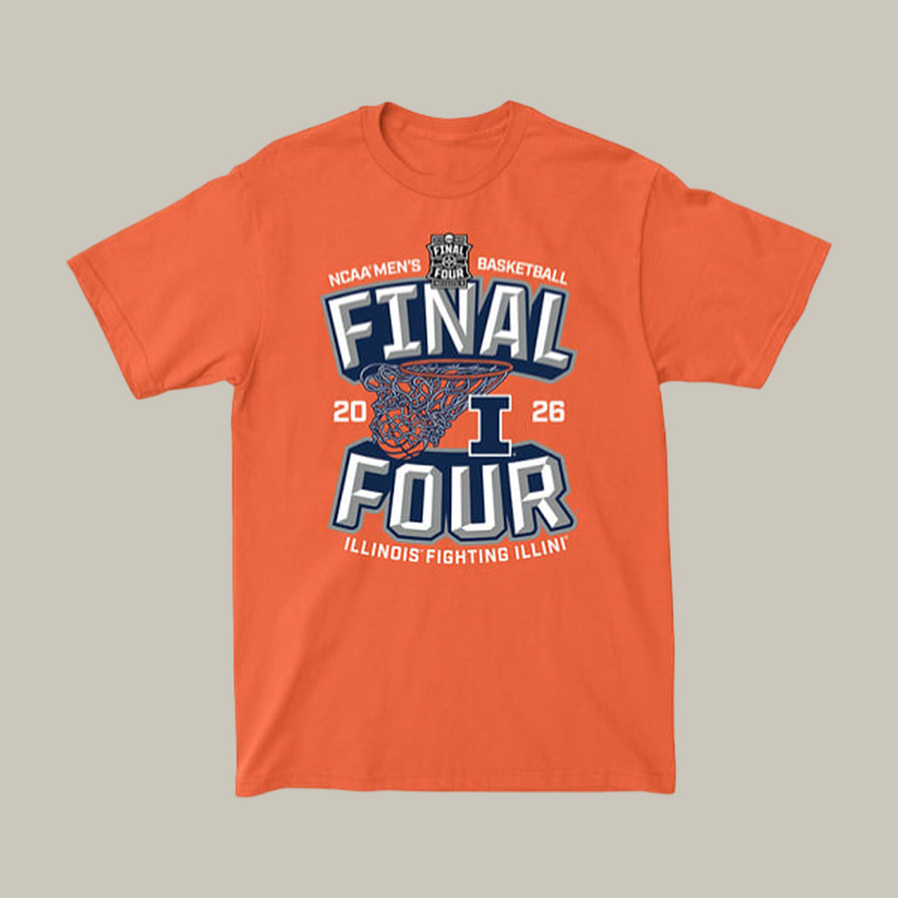 Illinois Fighting Illini 2026 NCAA Men's Final Four T-Shirt Basketball Fan Merch Gift For Father