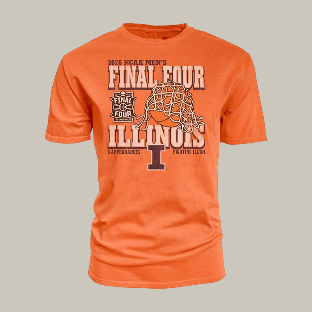 Illinois Fighting Illini 2026 NCAA Men's Final Four T-Shirt Game Day Shirt Gift For Basketball Lover
