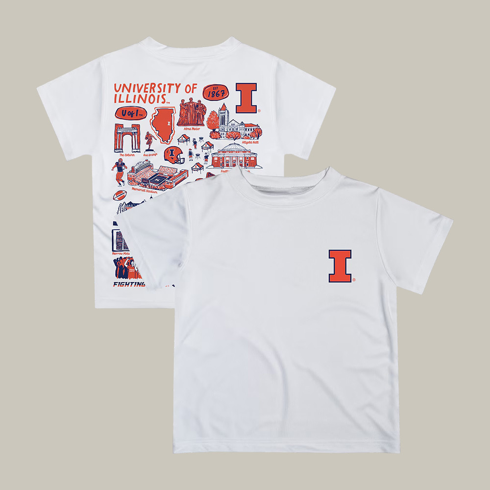 Illinois Fighting Illini Artwork T-Shirt 2026 NCAA Men's Basketball Merch Great Gift For Fans
