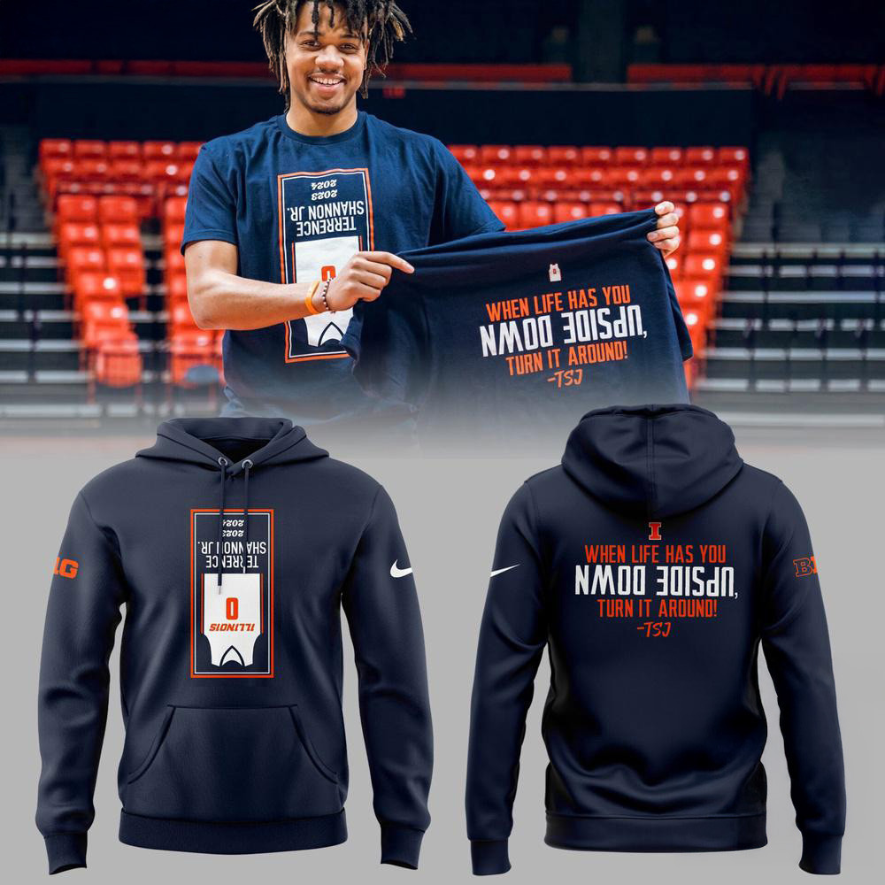 Illinois Fighting Illini Basketball TSJ Upside Down Limited Edition Hoodie Basketball Fan Gifts