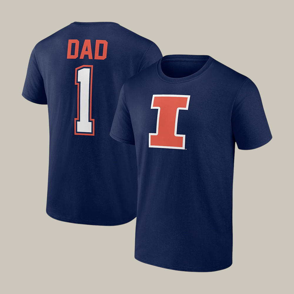 Illinois Fighting Illini Dad T-Shirt Illinois 2026 NCAA Men's Basketball Final Four Merch Father's Day Gift
