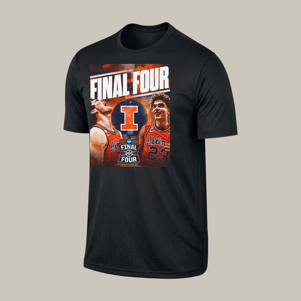 Illinois Fighting Illini Final Four Fan T-Shirt 2026 NCAA Men's Basketball Merch Gift Ideas