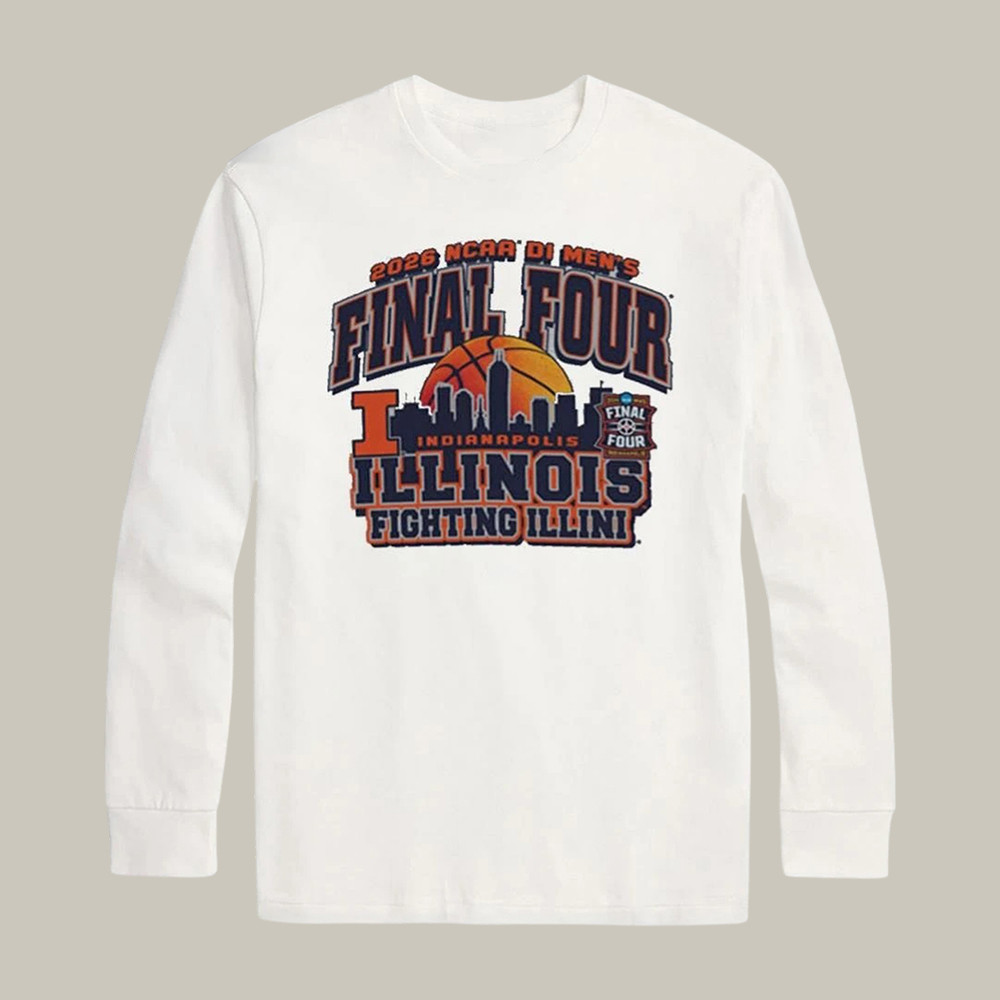 Illinois Fighting Illini NCAA Final Four Bound Indianapolis City Long Sleeve Shirt 2026 NCAA Men's Final Four Apparel