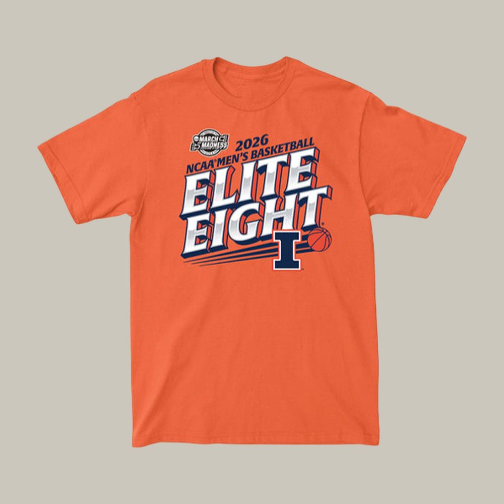 Illinois Fighting Illini NCAA Men's Basketball Elite Bound T-Shirt Game Day Shirt Basketball Lover Gift
