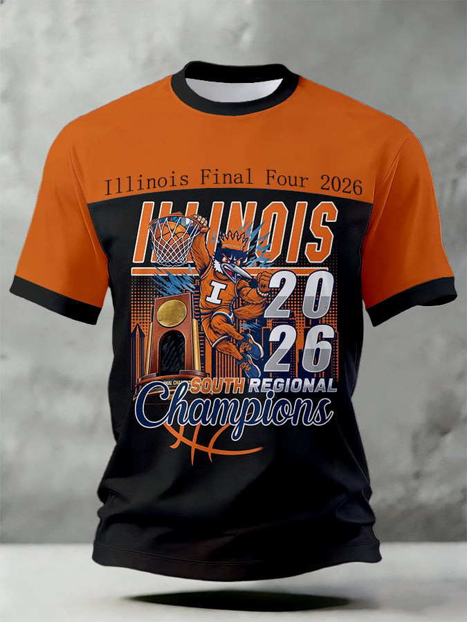 Illinois Final Four 2026 Basketball T-Shirt March Madness Clothes Basketball Lover Gift