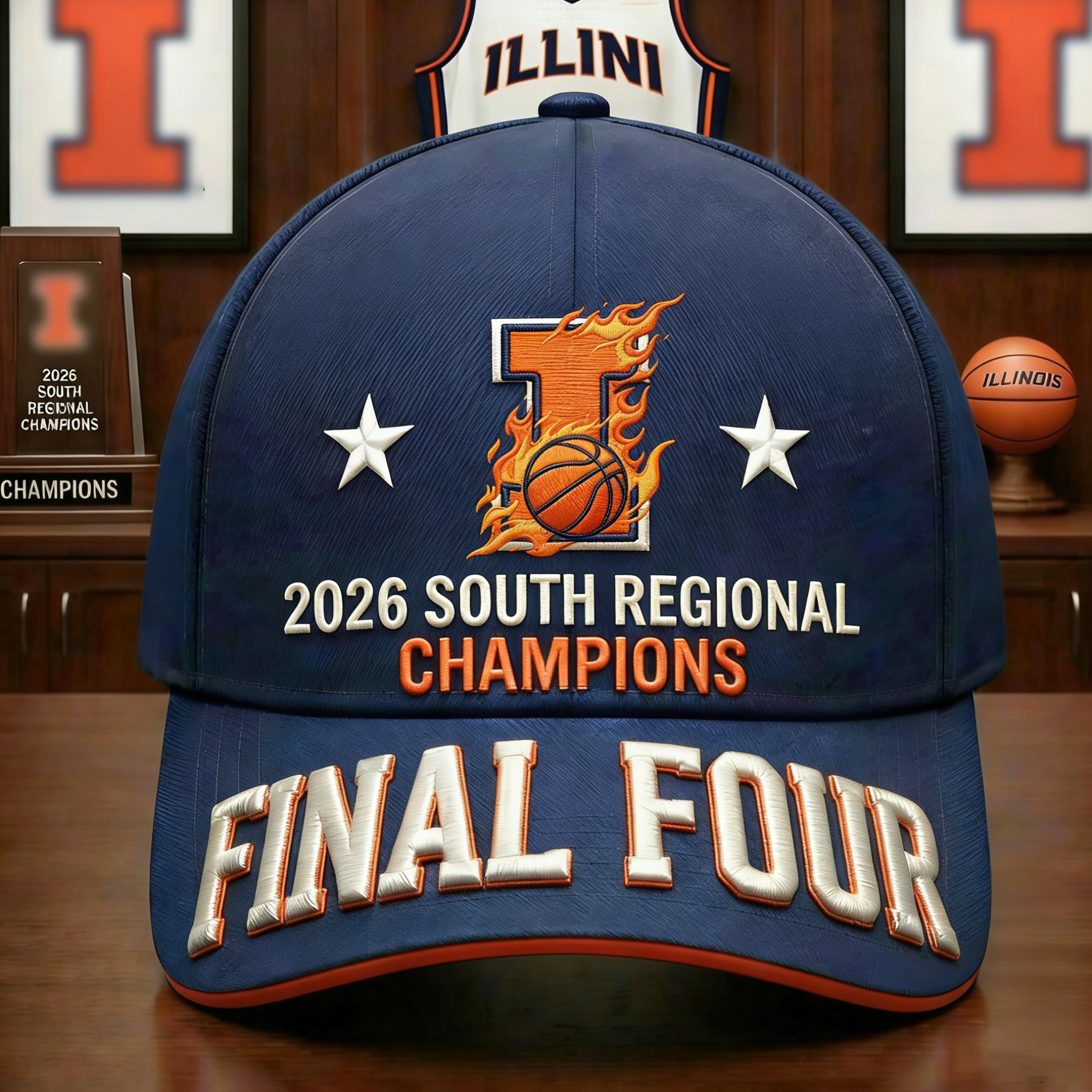 Illinois Final Four 2026 Hat March Madness Baseball Cap Present For Huge Fans