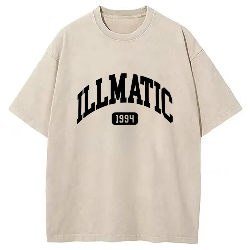 Illmatic Collegiate Hip Hop Washed T-Shirt Casual Vintage Everyday Look Gifts For Sister