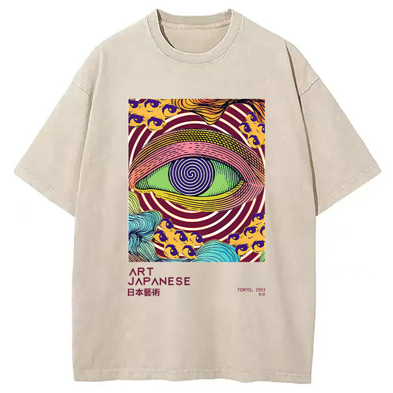 Illusion Eye Washed T-Shirt Soft Comfortable Daily T Shirt Gifts For Sister