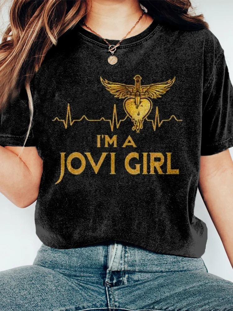 I'm a Jovi Girl T-Shirt Cool Gifts For Bon Jovi Fans Rock Music Lovers For Her