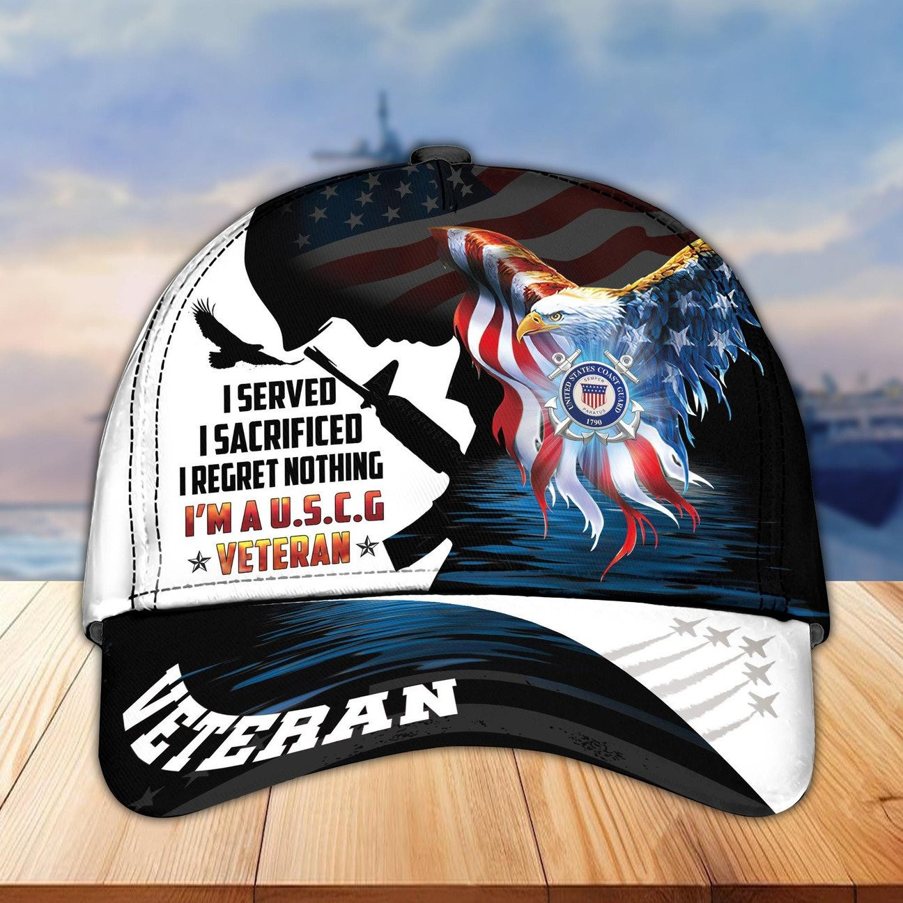 I'm A US Coast Guard Veteran Hat Eagle Patriotic Cap Gift For Men Military