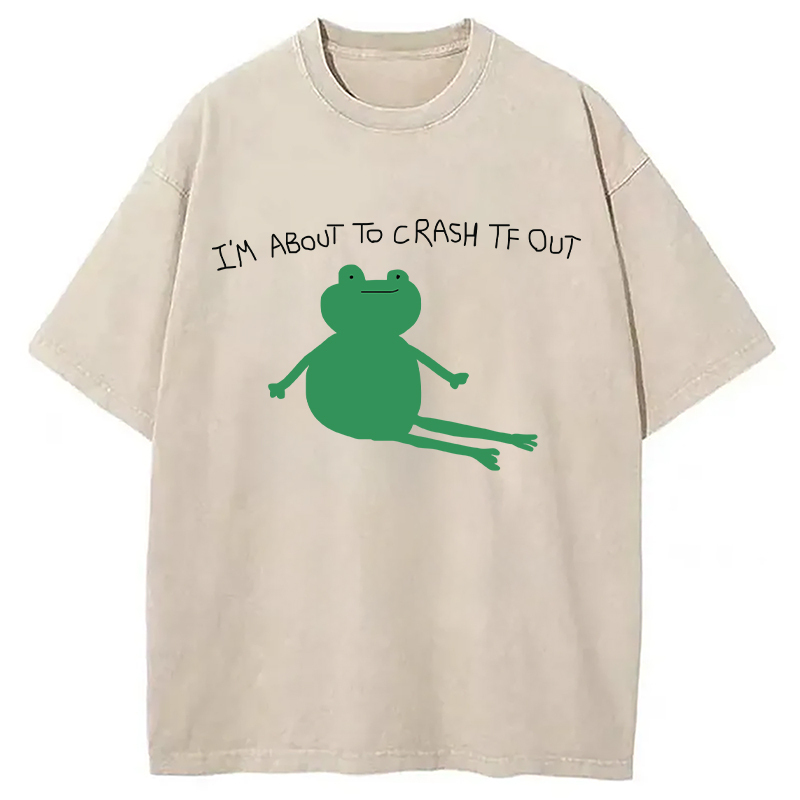 I'm About To Crash Tf Out Washed T-Shirt Soft Cotton Daily Wear Tee Gifts For Him