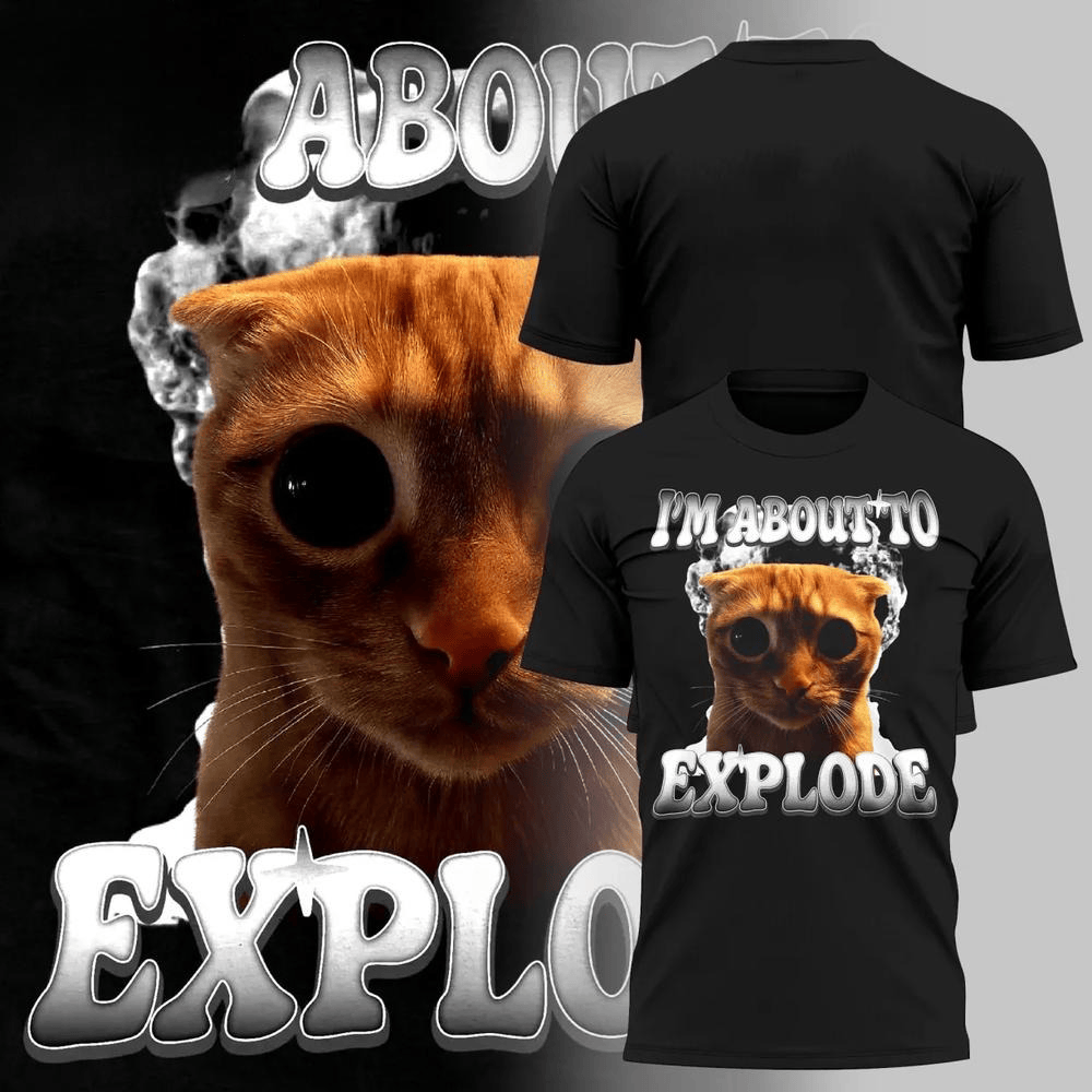 I'm About To Explode Shirt Funny Cat Meme T-Shirt Gifts For Men Women