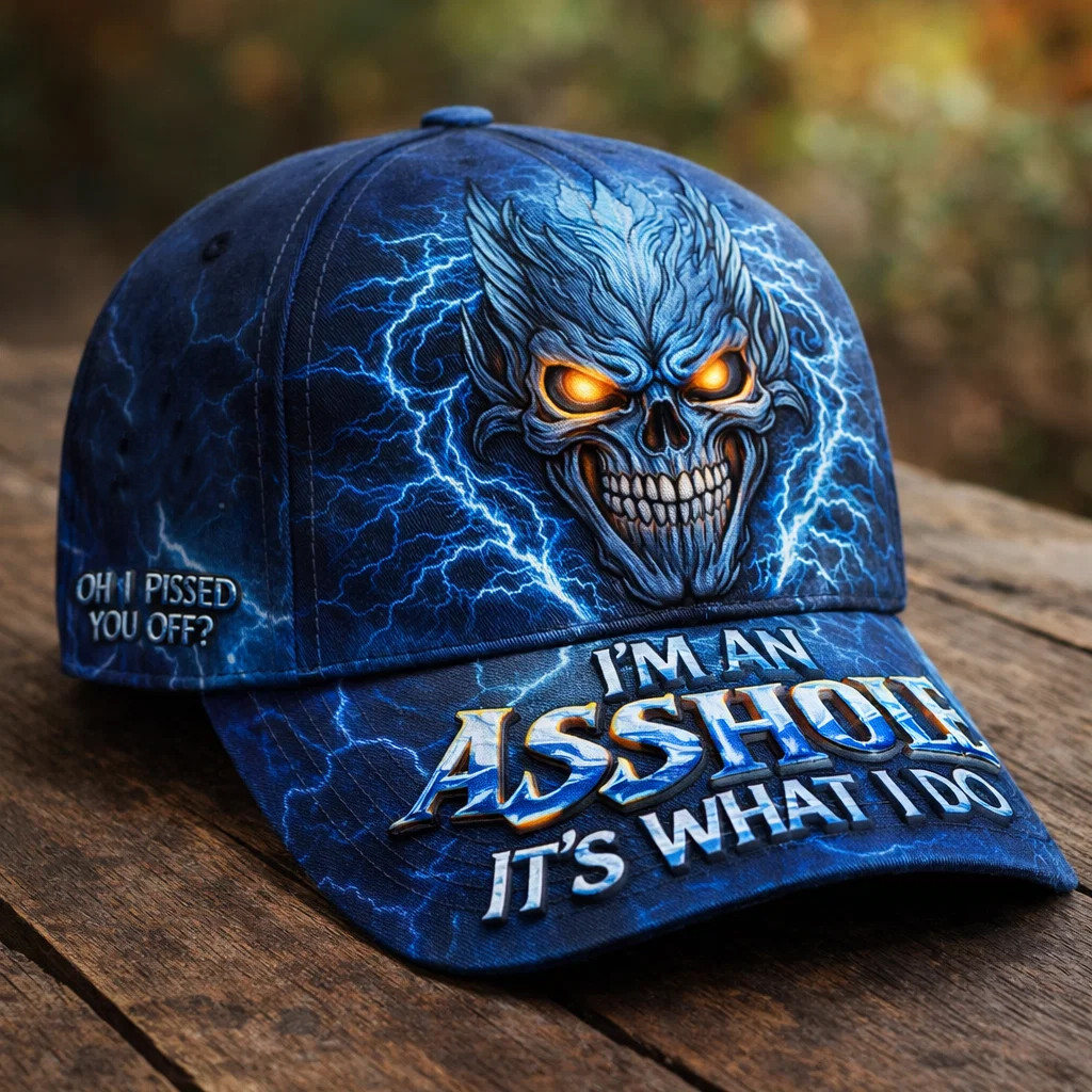 I'm An Asshole It's What I Do Hat Patriotic Skull Baseball Cap Cool Gift For Boyfriend